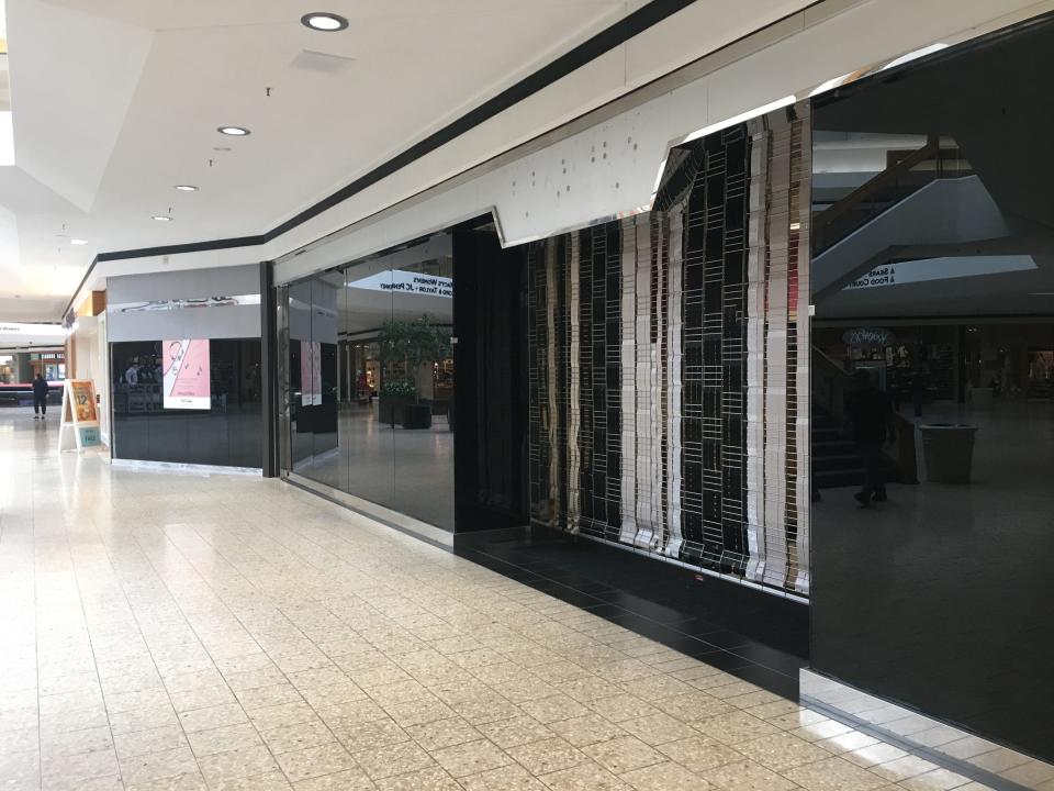 A vacant storefront in Lakeside Mall in Sterling Heights on Sept. 23, 2018
