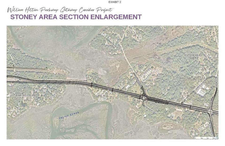 A rendering showing the widening of U.S. 278 from Jenkins Island to the Stoney area neighborhood on Hilton Head Island..