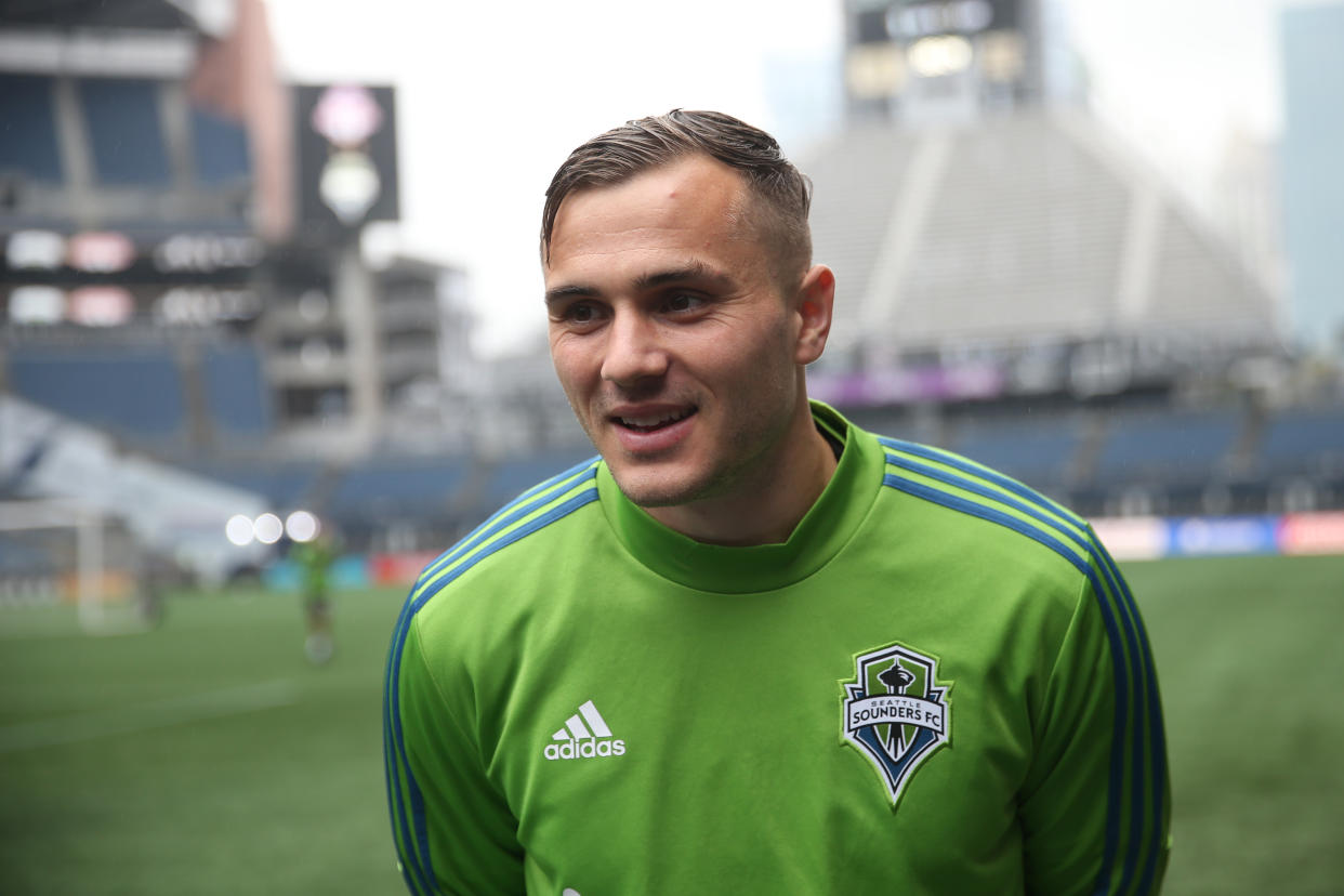 Jordan Morris's smile will be a lot bigger if he helps his hometown Seattle Sounders to another MLS Cup title over Toronto FC on Sunday. (Omar Vega/Getty)