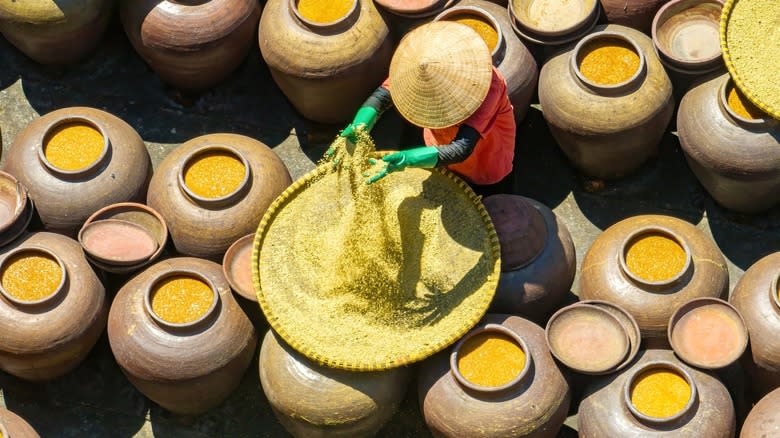 Artisanal soy sauce facility in Ban, Vietnam