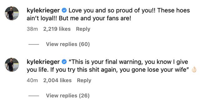 <p>Ali Krieger/instagram</p> Ali Krieger's brother comments on her Instagram post