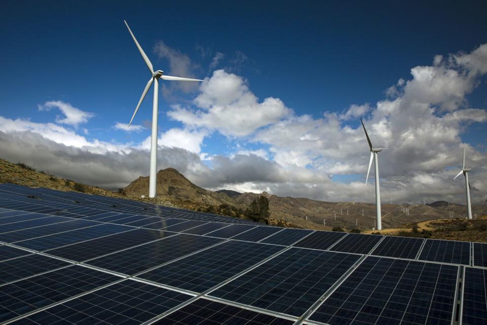 The Los Angeles Department of Water and Power's Pine Tree wind and solar farm in Kern County.