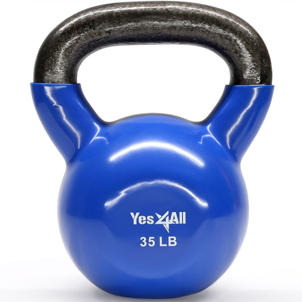 3) Yes4All Vinyl Coated Kettlebell Weights Set