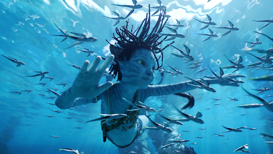 Avatar: The Way of Water features plenty of eye-catching underwater sequences. (20th Century Studios)