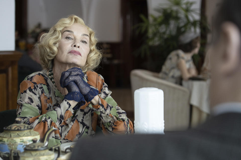 This image released by Open Road Films shows Jessica Lange in a scene from "Marlowe." (Open Road Films via AP)