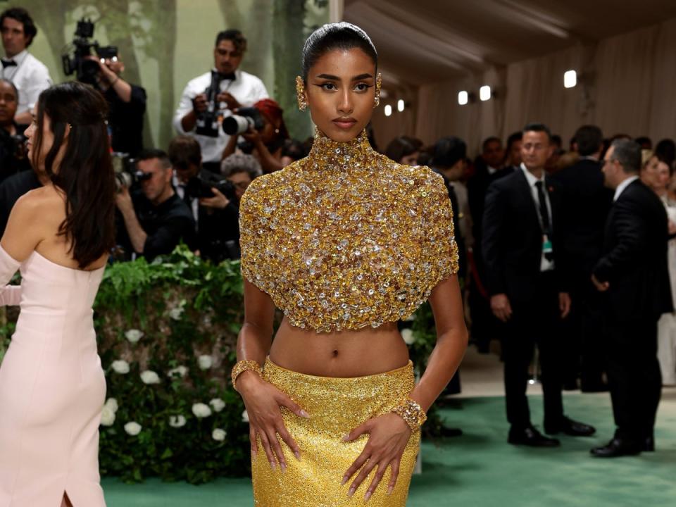 Imaan Hammam attends The 2024 Met Gala Celebrating “Sleeping Beauties: Reawakening Fashion” at The Metropolitan Museum of Art on 6 May 2024 in New York City. (Getty Images for The Met Museum/)