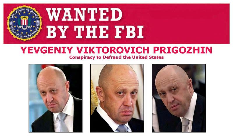 FILE PHOTO: FBI wanted poster of Yevgeniy Prigozhin