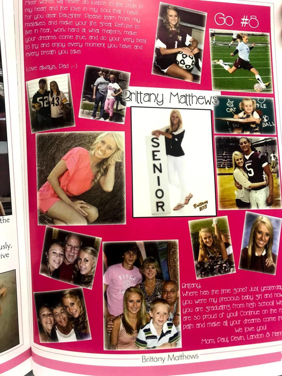 A page in Brittany Matthews’ high school yearbook. She and Mahomes started dating when he was a sophomore and she was a junior at Whitehouse High School in east Texas.