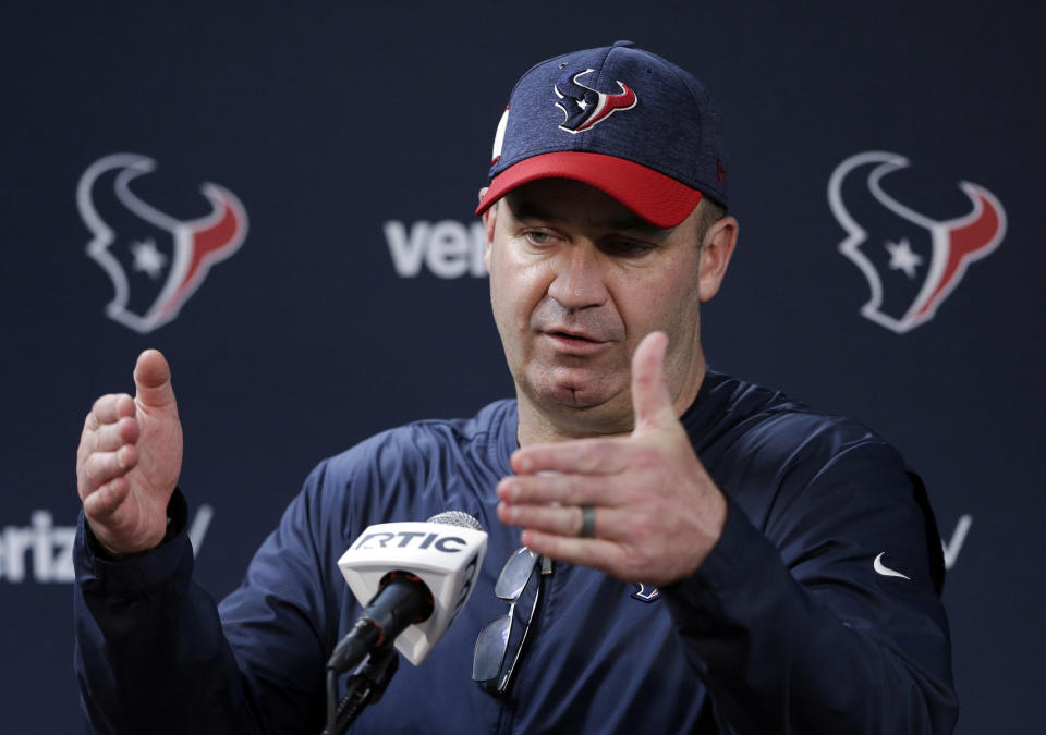 Houston Texans coach Bill O'Brien said he plans to take a knee with his players during the national anthem. (AP Photo/Michael Wyke)