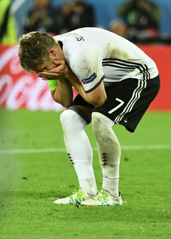 Bastian Schweinsteiger missed a penalty against Italy in the shoot-out that decided the Euro 2016 quarter-final, which Germany still won, but then went on to lose to France in the semi-finals