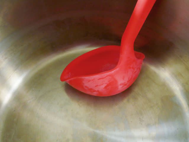 <p>Serious Eats / Grace Kelly</p> The GIR Premium Silicone Ultimate Ladle was a little too flexible, collapsing when pressed into pot edges.