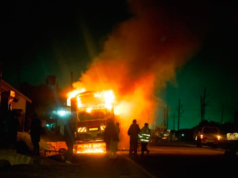 Uganda Kampala Masaka Road Burning Bus