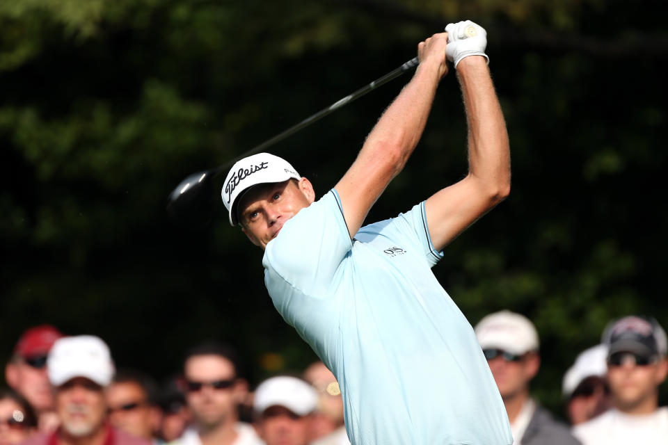 CARMEL, IN - SEPTEMBER 07: Nick Watney watches his tee shot on the second hole during the second round of the BMW Championship at Crooked Stick Golf Club on September 7, 2012 in Carmel, Indiana. (Photo by Warren Little/Getty Images)