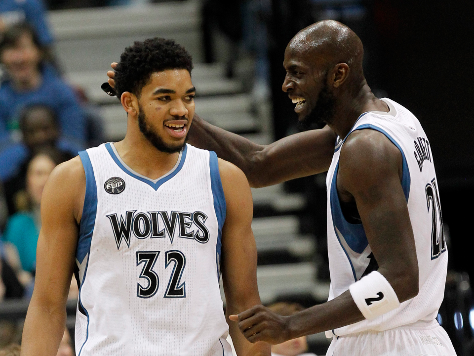 kevin garnett karl towns