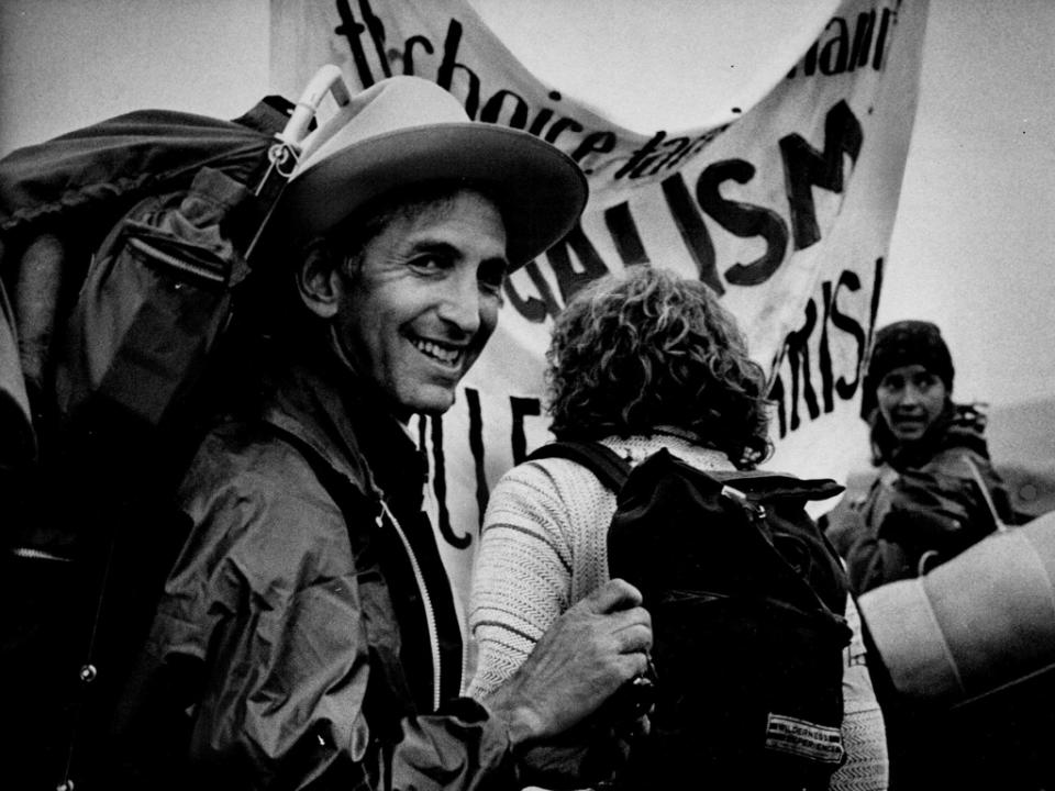 APR 29 1978, APR 30 1978; Daniel Ellsberg Prepares to Join the Sit-in Group; He referred to Rocky Flats Production as "a movable holocaust.";  (Photo By Lyn Alweis/The Denver Post via Getty Images)