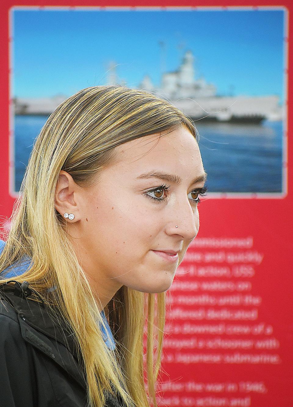 The Battleship Cove memorial project helped Sydney Boland earn the Girl Scout Gold Award, the highest award in Girl Scouting. She started as a Girl Scout in kindergarten and graduated as a cadet.