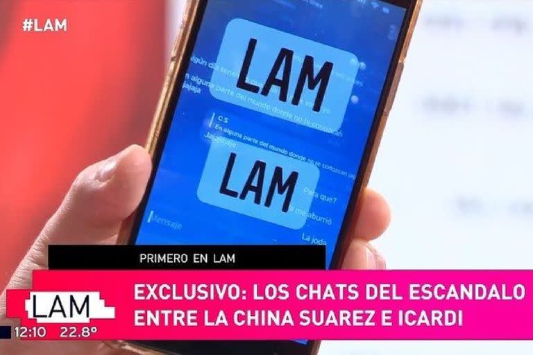 El periodista de espectáculos mostró los mensajes entre la China Suárez y Mauro Icardi que encontró Wanda Nara en el teléfono del futbolista