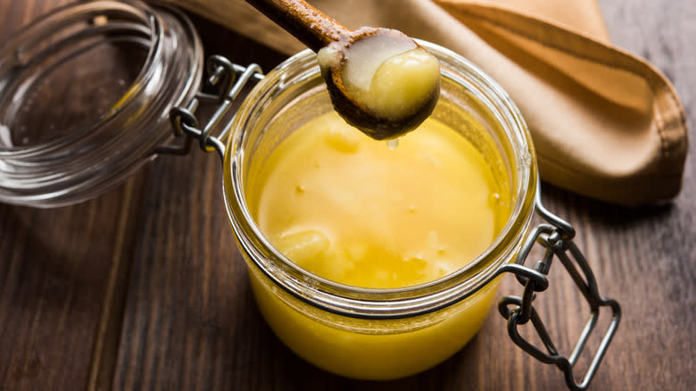 clarified butter in jar