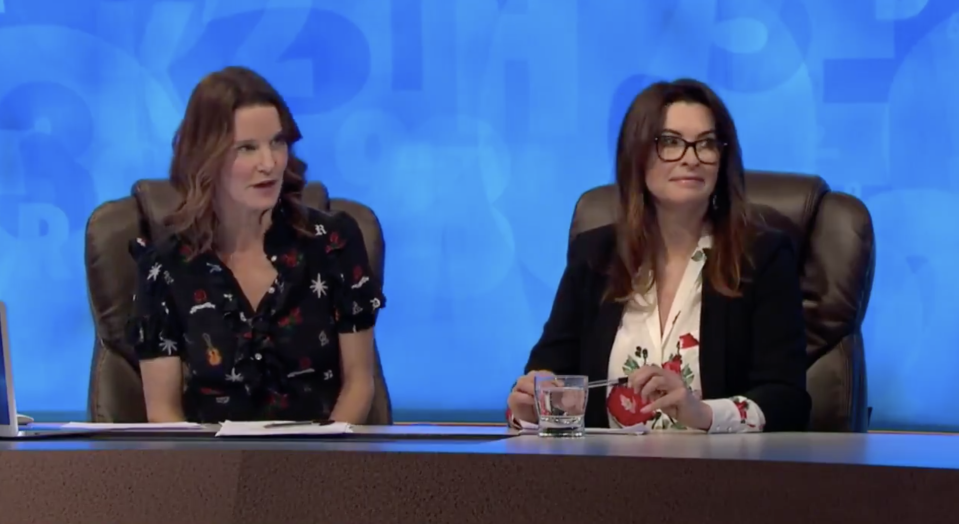 Susie Dent and guest Suzi Perry on Countdown (Channel 4)