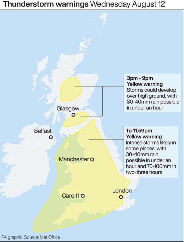 Thunderstorm warnings 