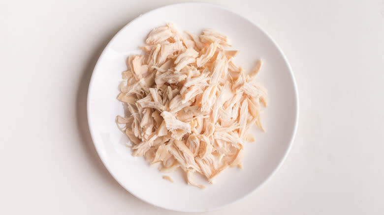 shredded chicken on plate