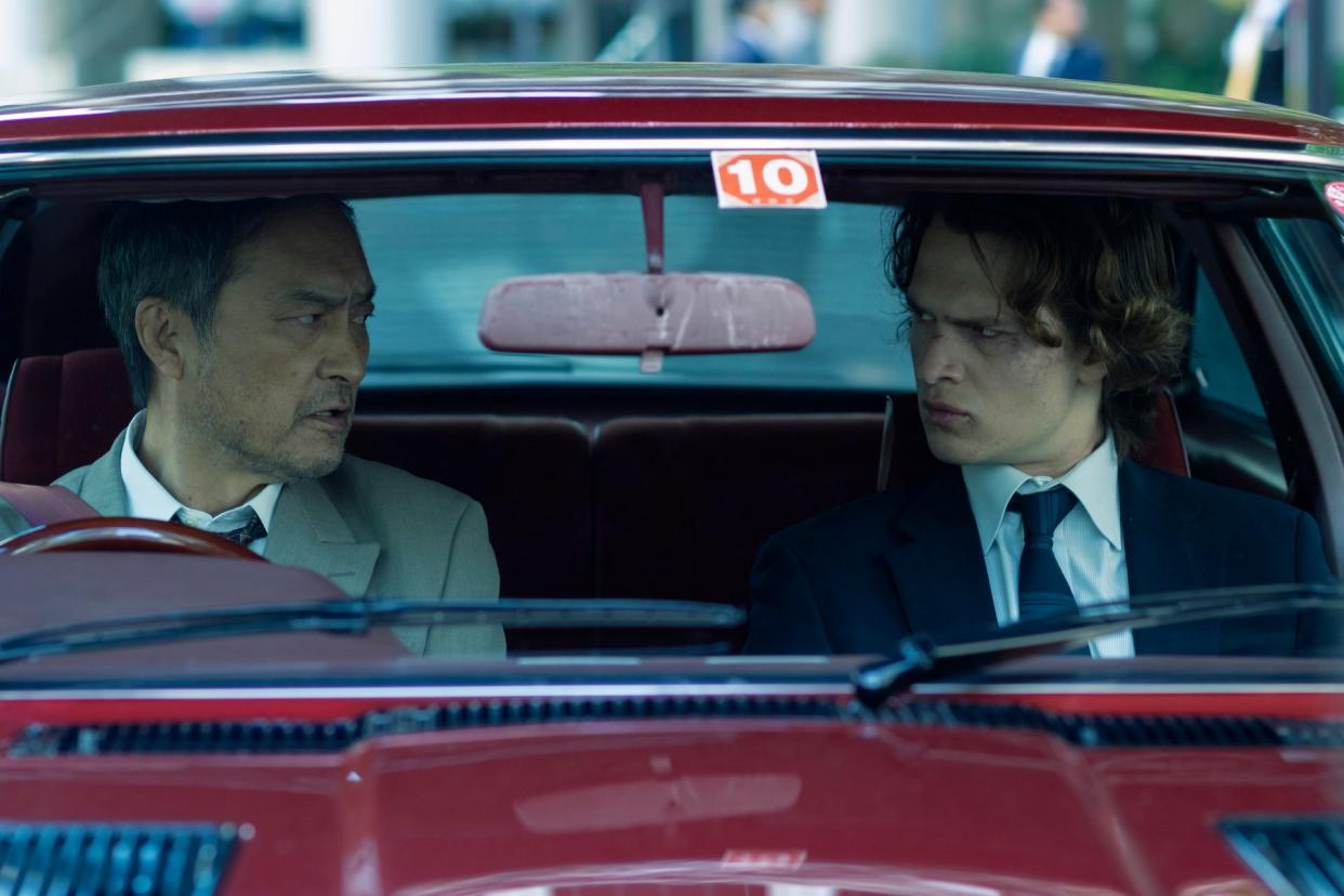 Ken Watanabe and Ansel Elgort in Max's "Tokyo Vice," based on Jake Adelstein's 2009 memoir.