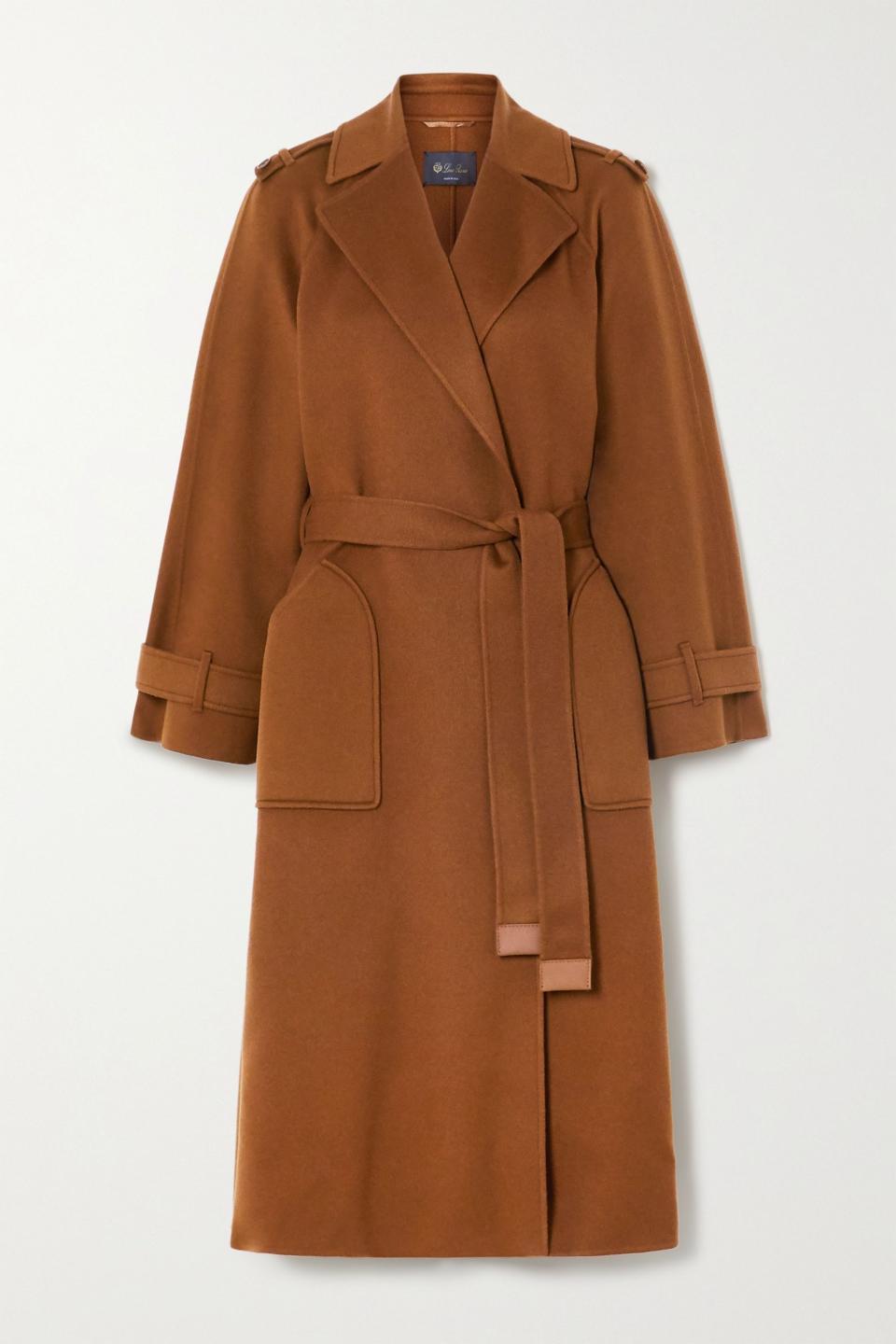 11) Belted cashmere trench coat