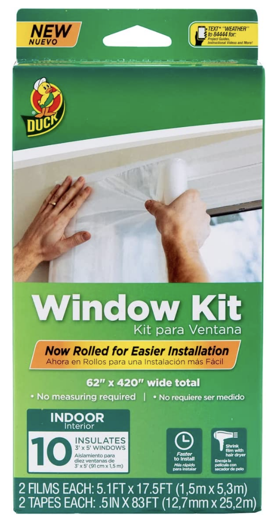 The label for Duck insulating window kit