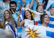 <p>Uruguay fans inside the stadium before the match </p>