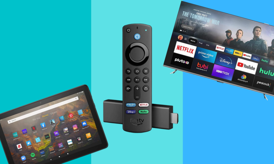 tablet, fire tv stick, tv