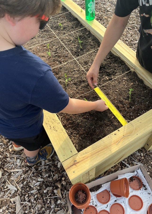 School gardens provide hands-on learning opportunities in many different subject areas.