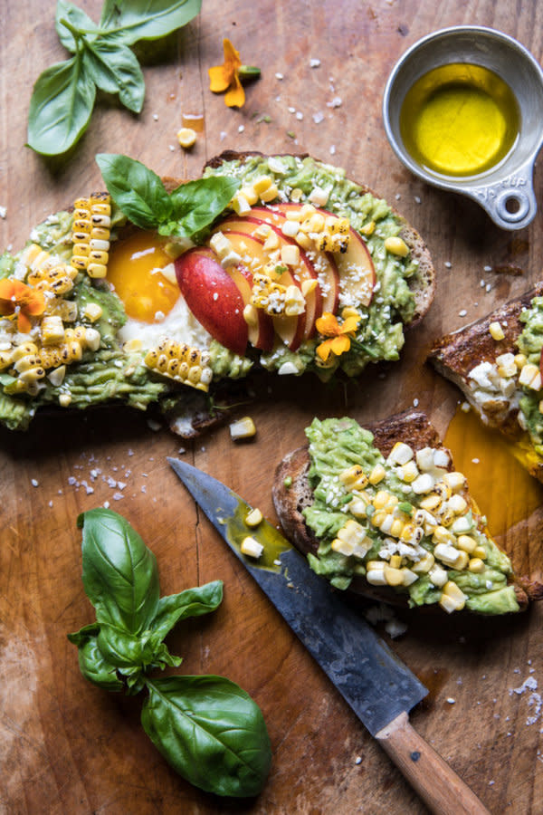 <strong>Get the <a href="https://www.halfbakedharvest.com/grilled-corn-feta-egg-hole-avocado-toast/" target="_blank">Grilled Corn and Feta Egg in a Hole Avocado Toast recipe</a>&nbsp;from Half Baked Harvest</strong>