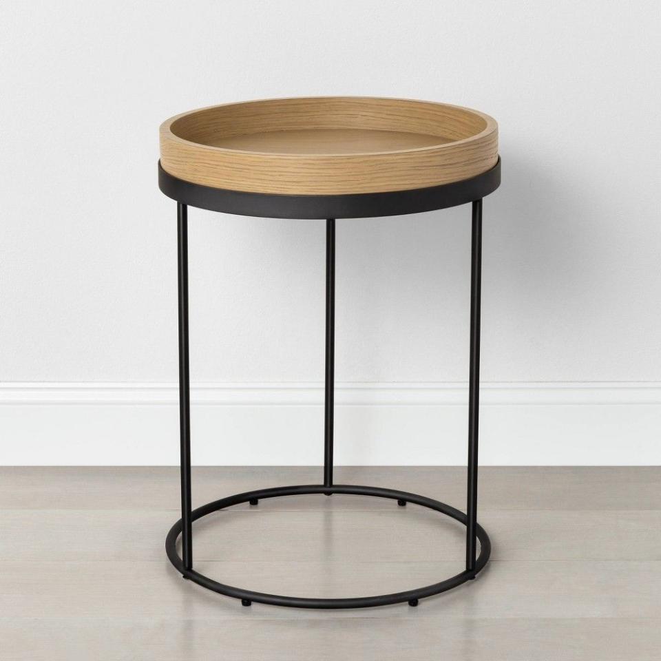 <p><a href="https://go.redirectingat.com?id=74968X1596630&url=https%3A%2F%2Fwww.target.com%2Fp%2Fwood-38-steel-accent-side-table-natural-black-hearth-38-hand-8482-with-magnolia%2F-%2FA-76758782&sref=https%3A%2F%2Fwww.countryliving.com%2Fshopping%2Fa60581172%2Fjoanna-gaines-stanley-lunch-box-target%2F" rel="nofollow noopener" target="_blank" data-ylk="slk:Shop Now;elm:context_link;itc:0;sec:content-canvas" class="link ">Shop Now</a></p><p>Wood & Steel Accent Side Table</p><p>target.com</p><p>$59.99</p>