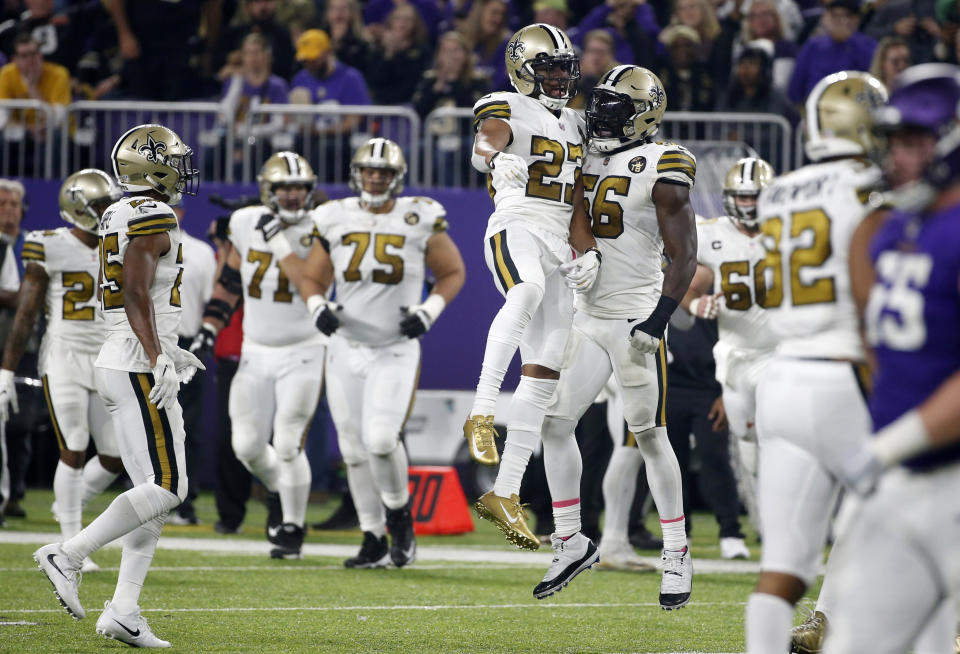 Marshon Lattimore and Co. should be busy in a game that could get high-scoring very quickly. (AP Photo/Bruce Kluckhohn)