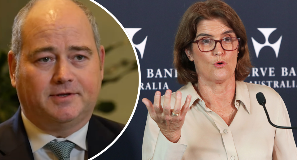 NAB's boss Andrew Irvine next to RBA Governor Michele Bullock