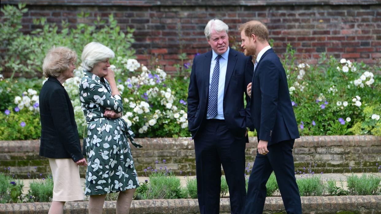 Harry with his aunts Sarah and Jane, and uncle Charles Spencer