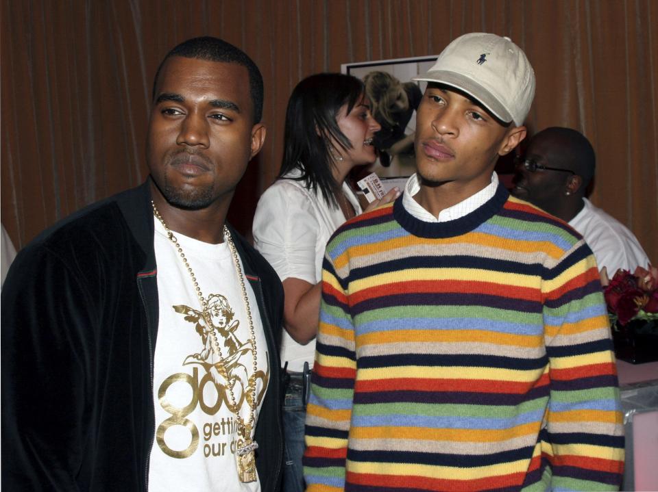Kanye West and T.I. during Boost Mobile Rock Corp - September 24, 2005 at Radio City Music Hall in New York City, New York, United States.