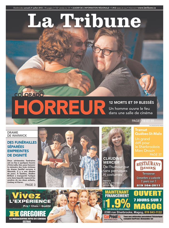 La Tribune, Sherbrooke, Canada, July 21, 2012