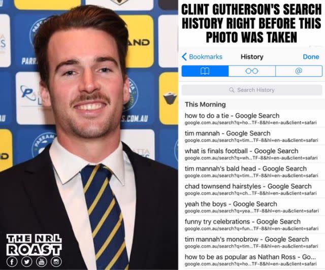 Gutho cops a roasting. Pic: The NRL Roast