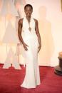 <p>In the span of a year actress Lupita Nyong'o became a style icon. Following her baby-blue Prada dress that she won an Oscar in, she followed it up with this intricate pearl-covered Calvin Klein Collection gown. </p>