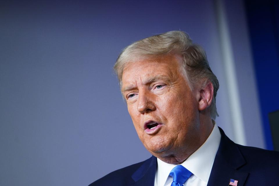 US President Donald Trump speaks during a press conference in the Brady Briefing Room of the White House on September 23, 2020, in Washington, DC. (Photo by MANDEL NGAN / AFP) (Photo by MANDEL NGAN/AFP via Getty Images)