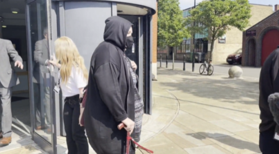 Holly LeGresley leaving court (PA)