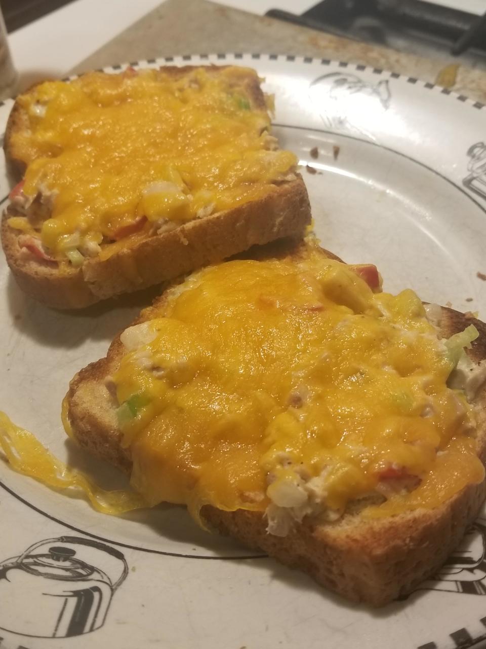 Tuna melt on bread