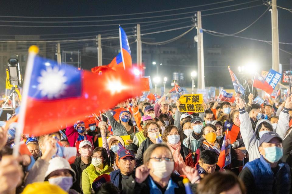 國民黨舉辦「台南團結勝利大會」，吸引5萬支持者到場力挺。   圖：侯友宜競選辦公室提供