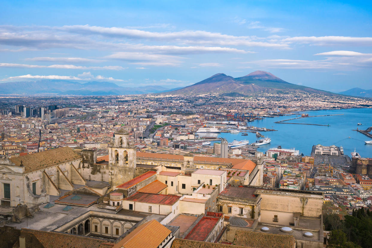 Aerial view of Naples, Italy.