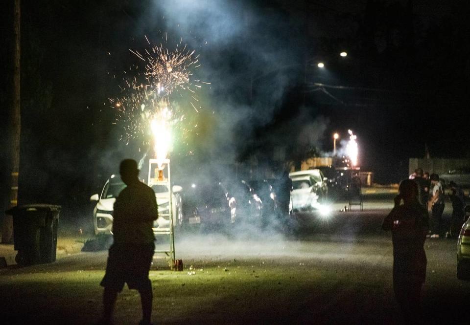 People shoot off legal fireworks in Modesto Calif., Thursday, July 4, 2019. Andy Alfaro/aalfaro@modbee.com