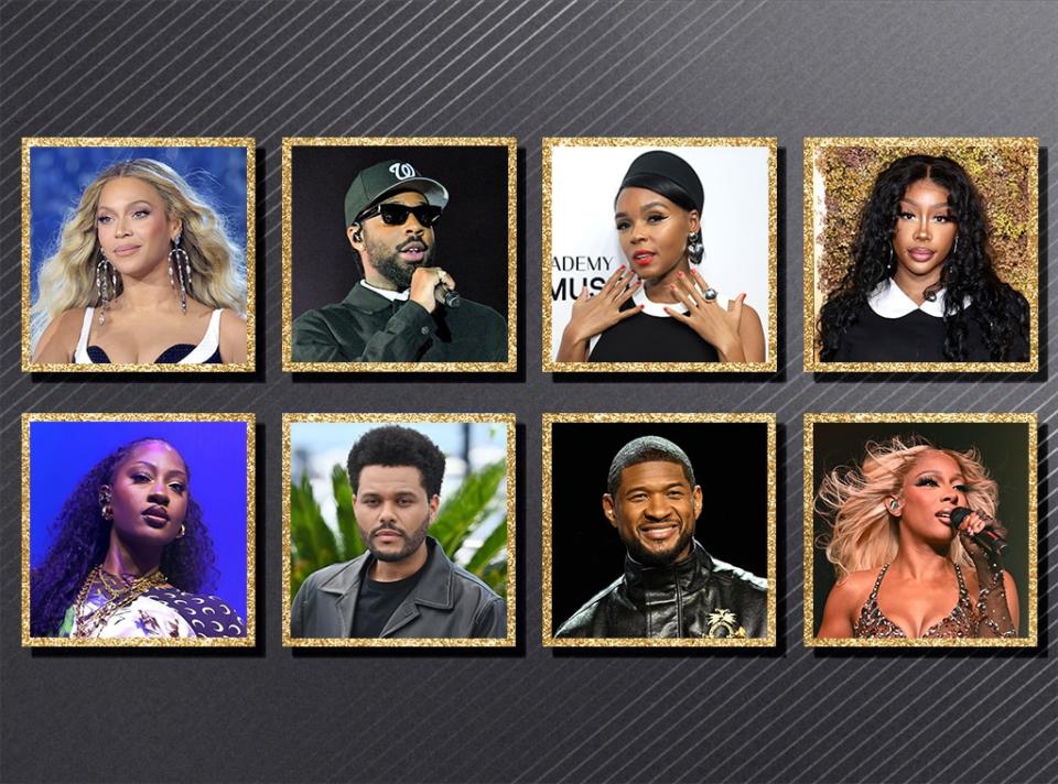 <p><strong>THE R&B ARTIST OF THE YEAR</strong><br><strong>WINNER: Beyoncé</strong><br>Brent Faiyaz<br>Janelle Monáe<br>SZA<br>Tems<br>The Weeknd<br>Usher<br>Victoria Monét</p> <p><strong>THE NEW ARTIST OF THE YEAR</strong><br>Coi Leray<br><strong>WINNER: Ice Spice</strong><br>Jelly Roll<br>Jung Kook<br>Noah Kahan<br>Peso Pluma<br>PinkPantheress<br>Stephen Sanchez</p>