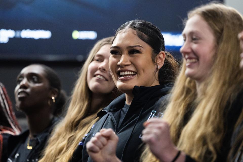 Utah’s Alissa Pili waits as selection results are announced 