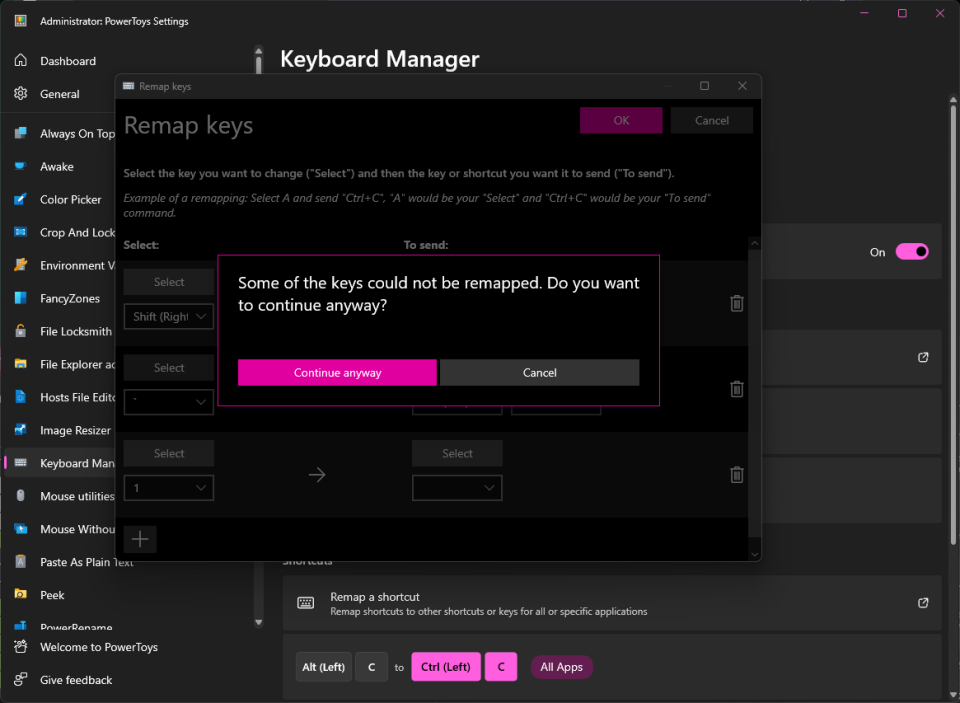 PowerToys Keyboard Manager