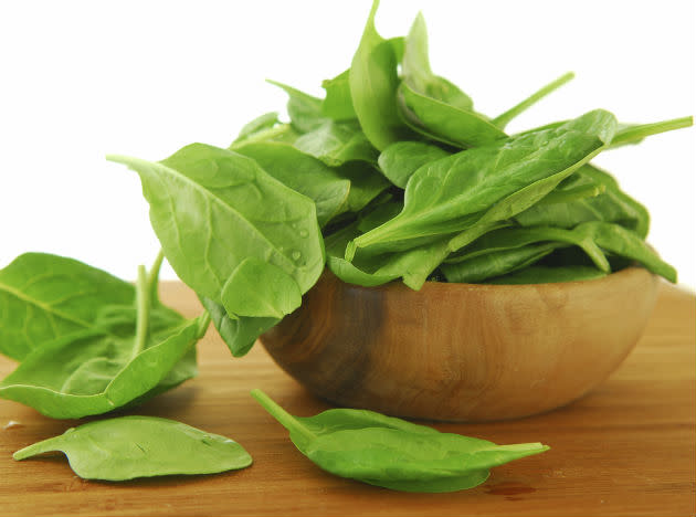 <b>Spinach </b>Perhaps popularized by Popeye the Sailor Man, this green leafy vegetable is super-rich in nutritious value and a fantastic source of Vitamins A, C, E and K. It is also rich in iron, magnesium, protein and calcium, making it a powerhouse of healthy elements.